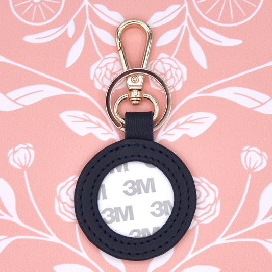 Self Finishing 1.25" Key Fob - Navy Blue
