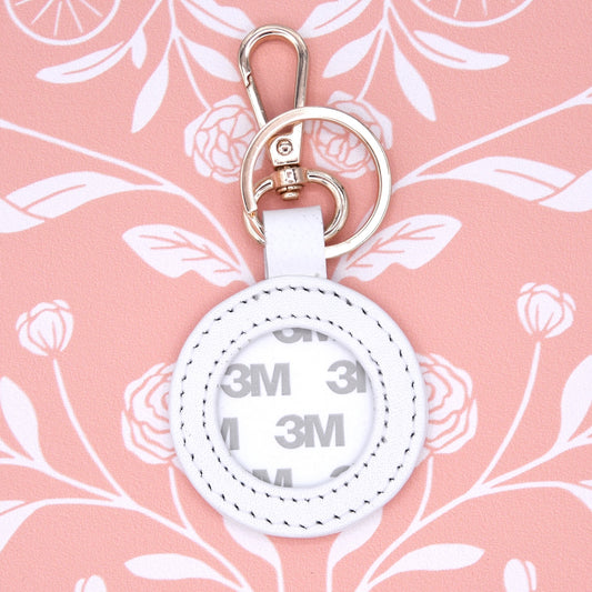 Self Finishing 1.25" Key Fob - White