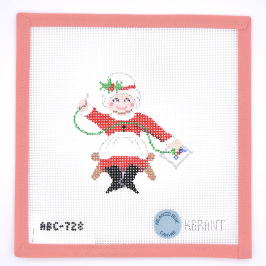 Atlantic Blue Canvas - Needlepointing Mrs. Claus