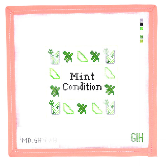Green Heart Needlepoint - Mint Condition Coaster