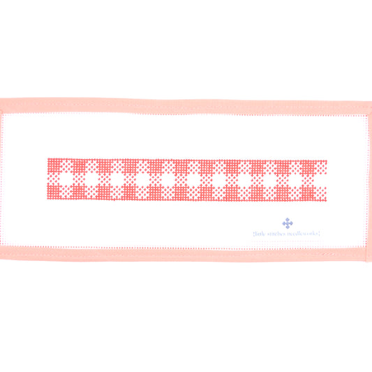 Little Stitches Needleworks - Woven Gingham Fob Red