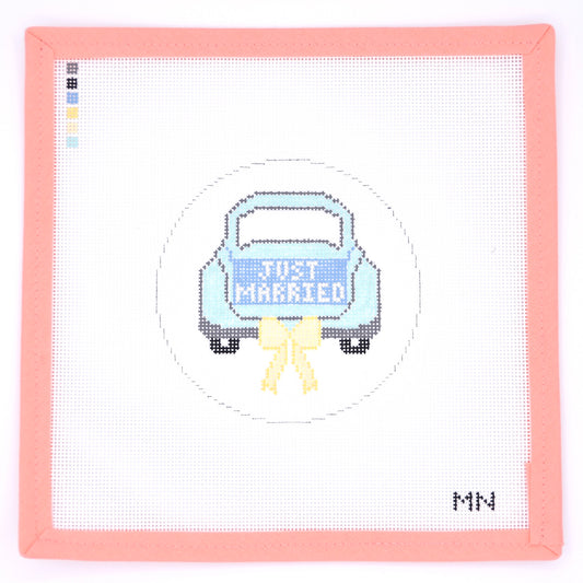 Magnolia Needlepoint - Just Married Car with Bow