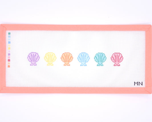 Magnolia Needlepoint - Rainbow Seashell Keychain
