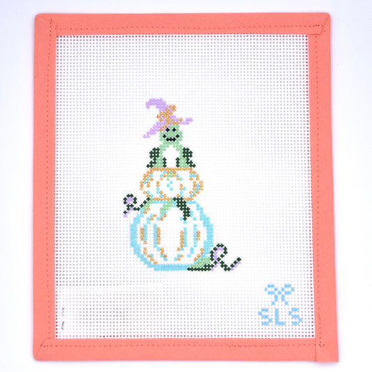 SLS Needlepoint - Frog on Pumpkins
