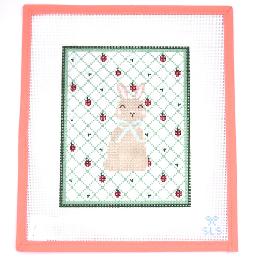 SLS Needlepoint - Strawberry Lattice Bunny