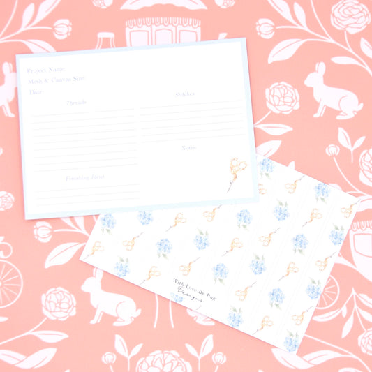 With Love by Bug - Blue Hydrangea Needlepoint Stitch Cards