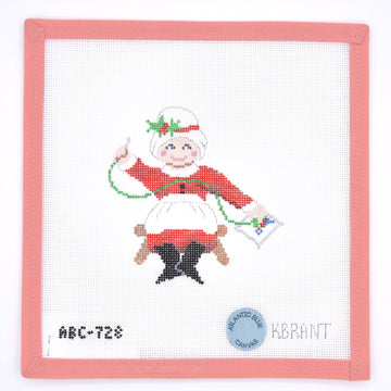 Atlantic Blue Canvas - Needlepointing Mrs. Claus