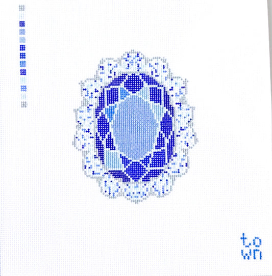 Town Stitch Needlepoint - Royal Heirloom Sapphire