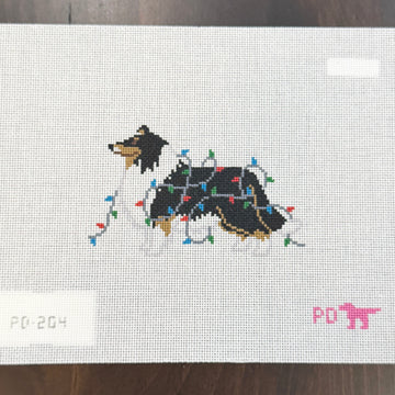 Poppy’s Designs - Tri Color Collie - Christmas Lights