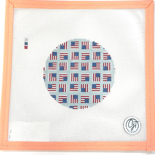GT Needlepoint - USA Flag Round