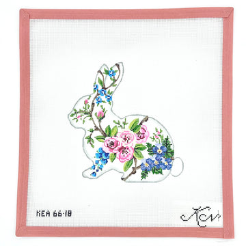 Kelly Clark Needlepoint - Floral Patterned Bunny