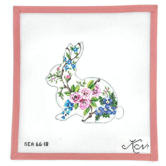 Kelly Clark Needlepoint - Floral Patterned Bunny