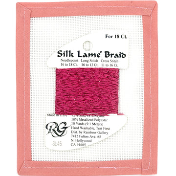 Silk Lame Braid SL45 Deep Rose