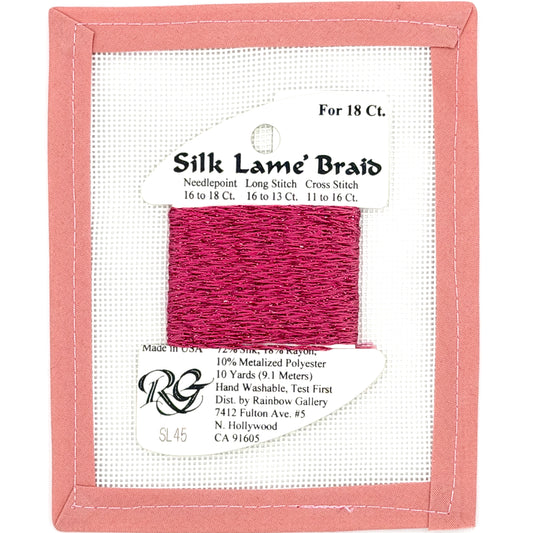 Silk Lame Braid SL45 Deep Rose