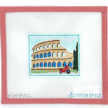 Stitch Style Needlepoint - Rome Colosseum Stamp