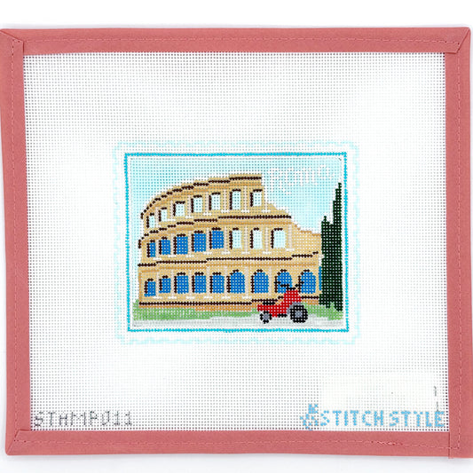 Stitch Style Needlepoint - Rome Colosseum Stamp