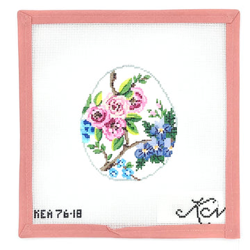 Kelly Clark Needlepoint - Floral Vine Egg