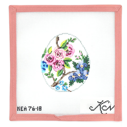Kelly Clark Needlepoint - Floral Vine Egg