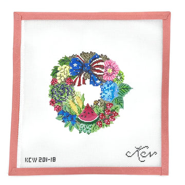 Kelly Clark Needlepoint - Summer Independence Wreath