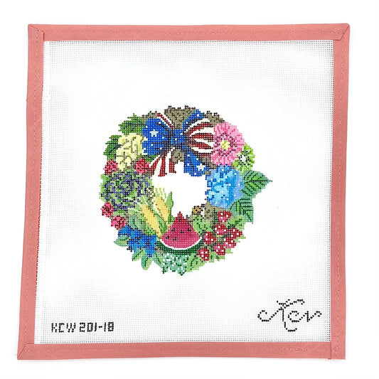 Kelly Clark Needlepoint - Summer Independence Wreath