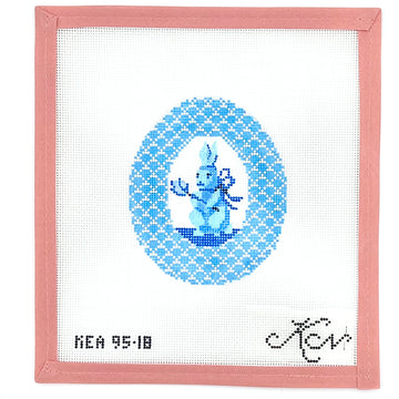 Kelly Clark Needlepoint - Blue Bunny with Tulip Egg