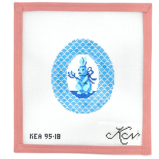 Kelly Clark Needlepoint - Blue Bunny with Tulip Egg