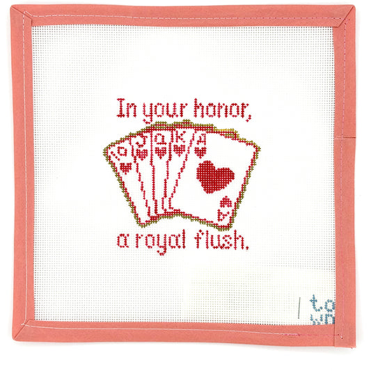 Town Stitch Needlepoint - Royal Flush Poker Hand