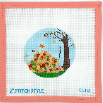 Stitch Style Needlepoint - Leaf Raking