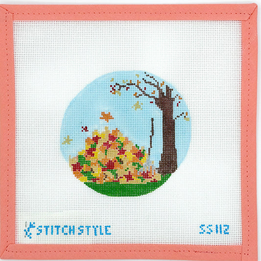 Stitch Style Needlepoint - Leaf Raking
