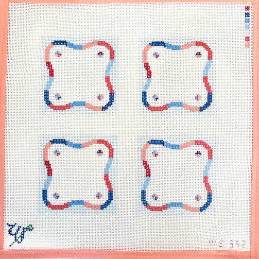 Wipstitch Needleworks - Nantucket Squiggle Coasters
