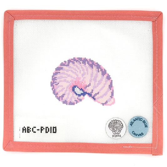 Atlantic Blue Canvas - Pippa Designs - Nautilus Shell