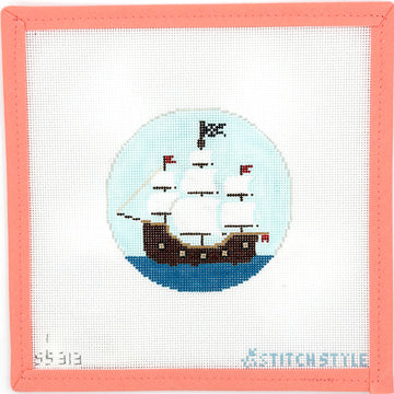 Stitch Style Needlepoint - Pirate Ship