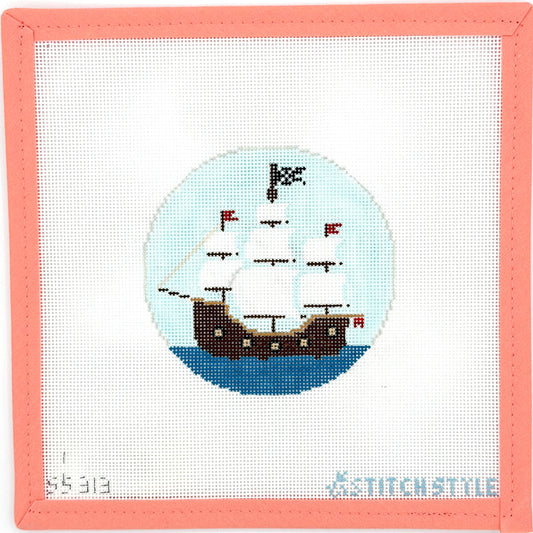 Stitch Style Needlepoint - Pirate Ship
