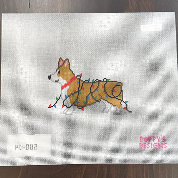 Poppy’s Designs - Corgi - Christmas Lights Dog