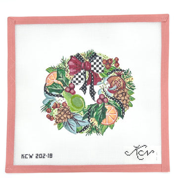 Kelly Clark Needlepoint - Christmas Wreath