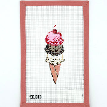 Stitch Style Needlepoint - Ice Cream Cone