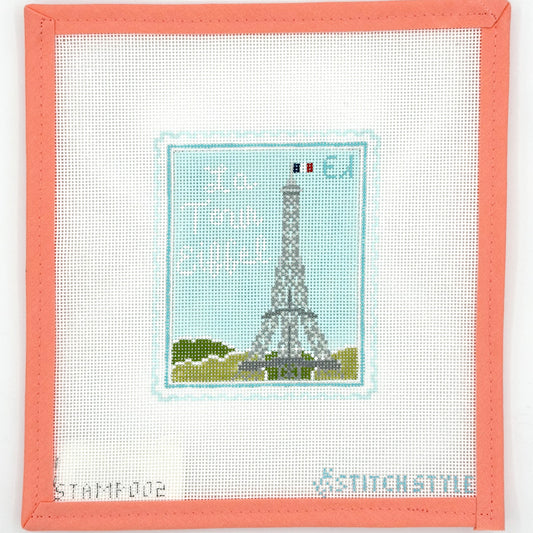 Stitch Style Needlepoint - Paris Travel Stamp