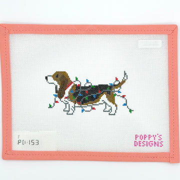 Poppy’s Designs - Christmas Lights Basset Hound