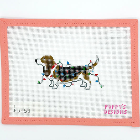 Poppy’s Designs - Christmas Lights Basset Hound