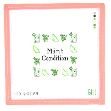 Green Heart Needlepoint - Mint Condition Coaster