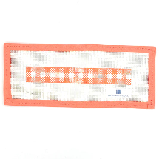 Little Stitches Needleworks - Woven Gingham Fob Peach