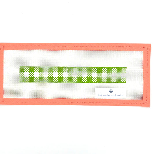Little Stitches Needleworks - Woven Gingham Fob Green