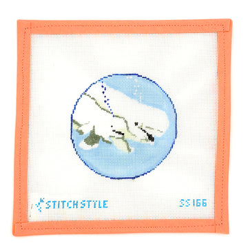 Stitch Style Needlepoint - Mom and Baby Whale