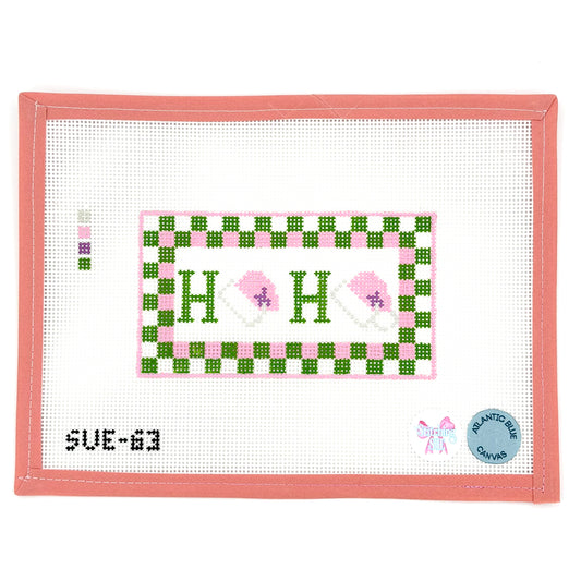 Atlantic Blue Canvas - The Stitching Sue - HOHO Pink Santa Hat