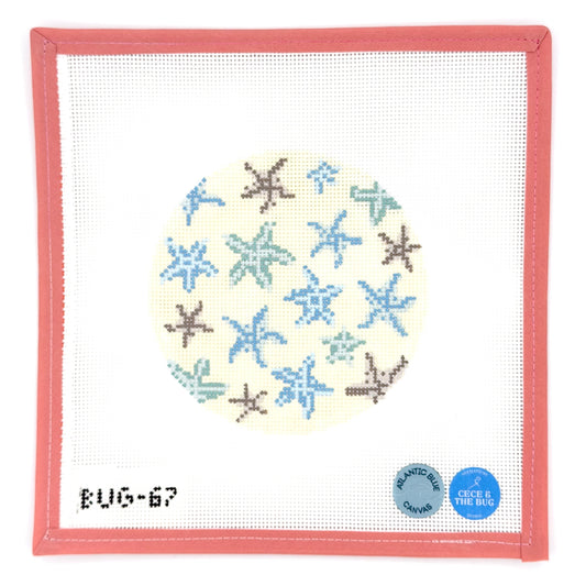 Atlantic Blue Canvas - Cece & The Bug - Starfish Coaster