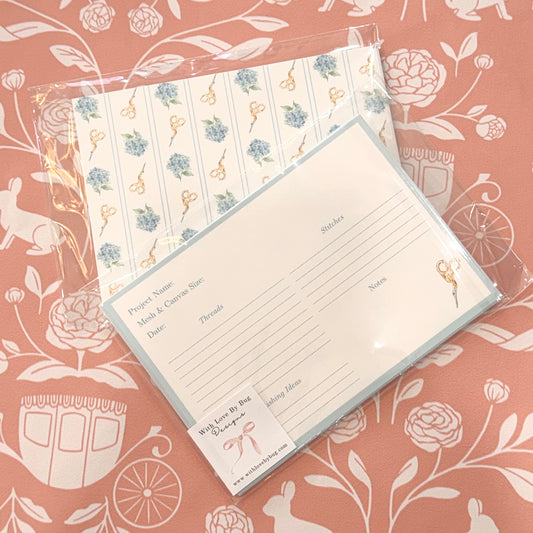 With Love by Bug - Blue Hydrangea Needlepoint Stitch Cards