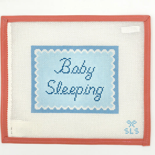 SLS Needlepoint - Baby Sleeping Blue Scallops