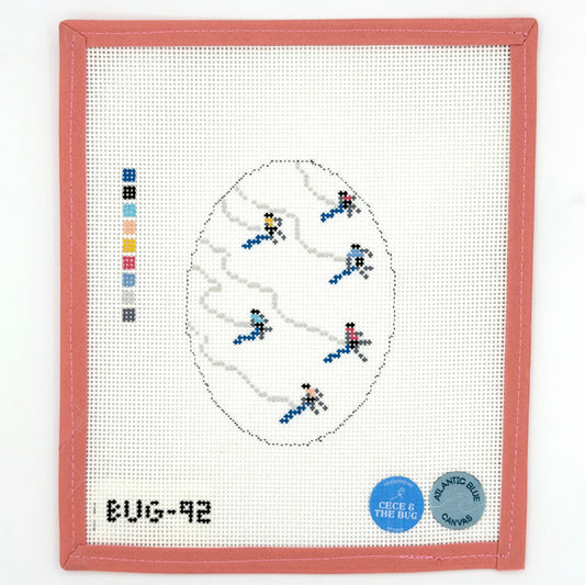 Atlantic Blue Canvas - Skiers from Above