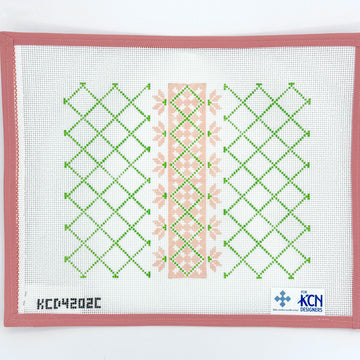 Little Stitches Needleworks - Trellis Clutch in Coral