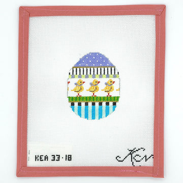 Kelly Clark Needlepoint - Lil' Chicks Patterned Egg